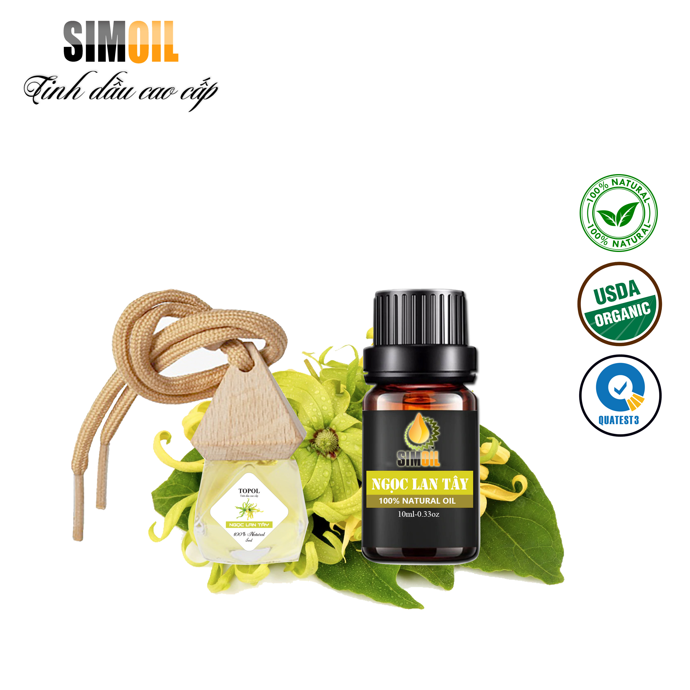 Combo tinh dầu làm thơm phòng + tinh dầu treo xe ô tô hương hoa ngọc lan tây