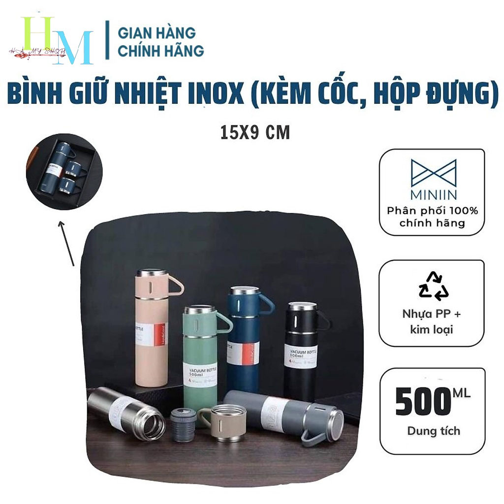 Bình giữ nhiệt inox 500ml inox 304 2 lớp cao cấp bình nước giữ nhiệt loại tốt, Bình đựng nước giữ nhiệt bình uống nước cho bé,học sinh,cute