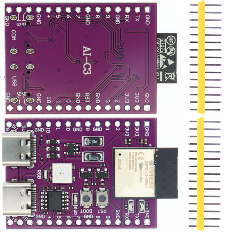 ESP32-C3 ESP32 AI-C3 ESP32-C3-DevKitM-1 ESP32-C3-MINI-1 ai-s3 ESP32-S3 n16r8 ESP32-S3-DevKit C bảng phát triển USB Loại C kép