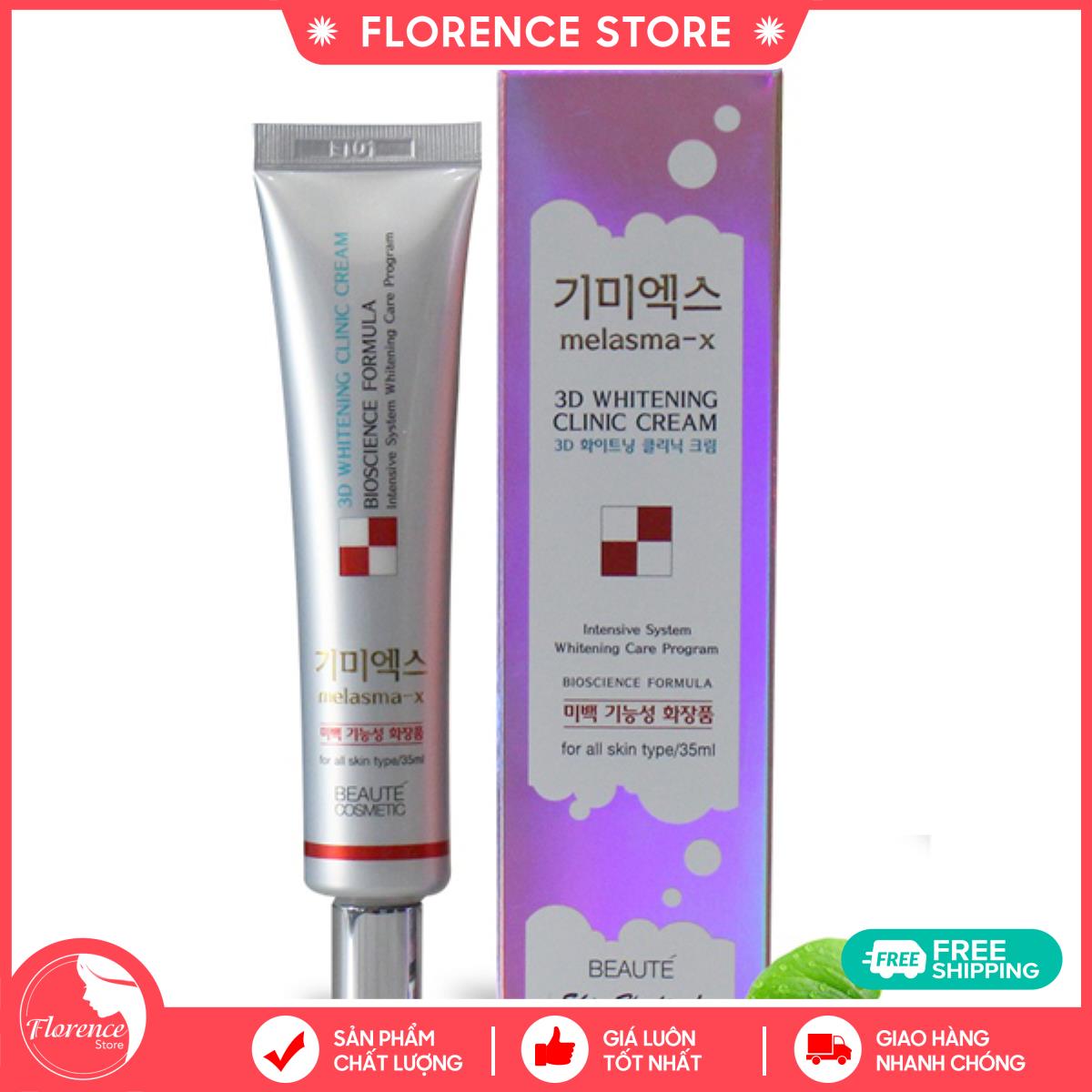 Kem Dưỡng Trắng Da Giảm Nám Tàn Nhang Melasma-X 3D Whitening Clinic Cream chuẩn Hàn Quốc