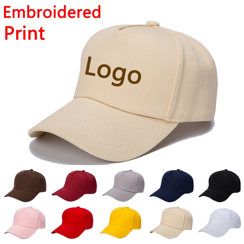 Custom Baseball Cap Print Logo Text Photo Embroidered Casual Solid Color Design Black Cap For Men Women Personalized Hat