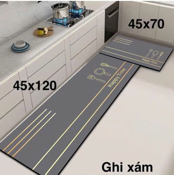 Thảm Bếp, Phòng Tắm Dài, Bộ Nhà Bếp Cao Cấp Chống Trượt, Thảm Lau Chân Silicon Chống Trượt