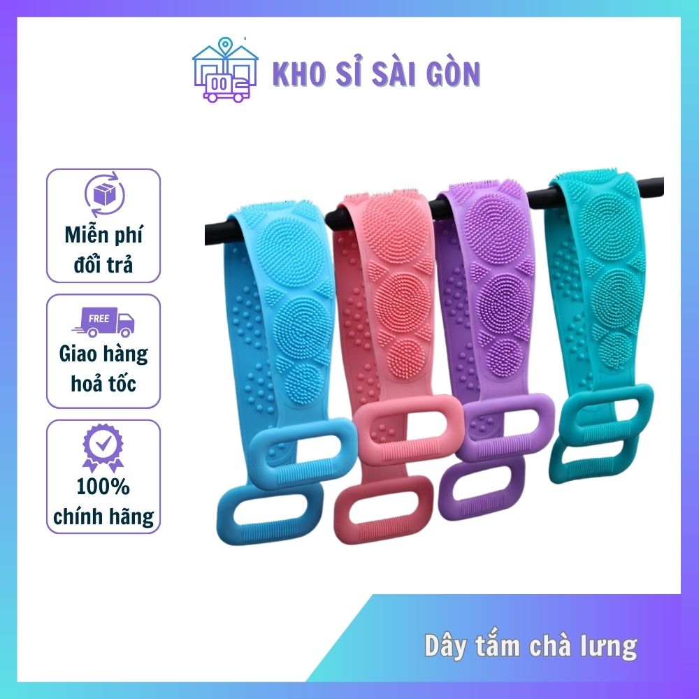 Khăn Tắm Chà Lưng Bằng Silicone-Dây Chà Lưng 2 mặt Bằng Silicone