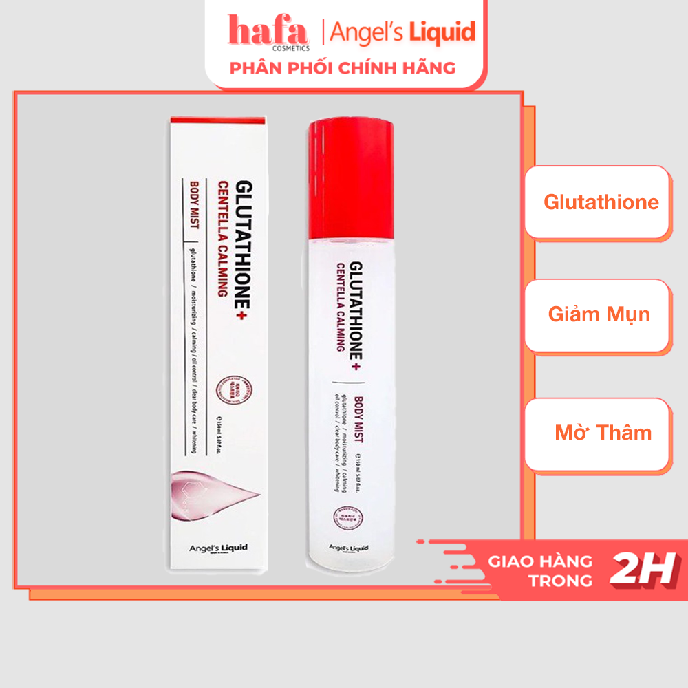 Xịt Giảm Mụn & Xoá Thâm Cơ Thể Angel’s Liquid Glutathione+ Centella Calming Body Mist 150ml