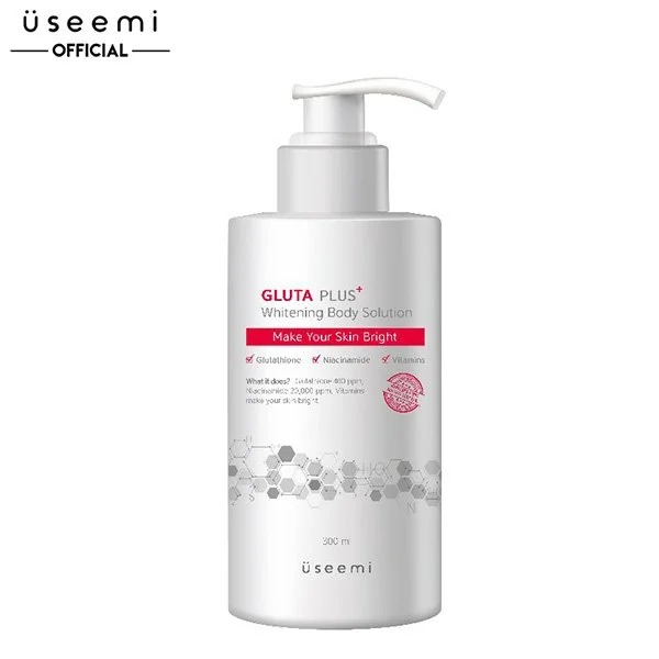 Sữa dưỡng trắng da mềm mịn, nâng tông da useemi gluta plus whitening body solution 300ml