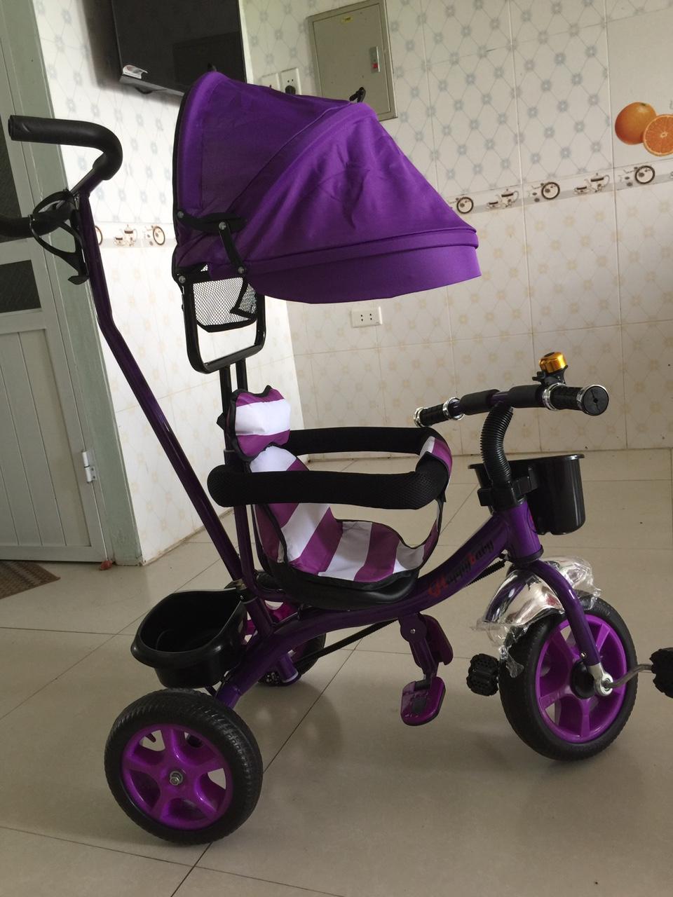 XE ĐẠP 3 BÁNH CÓ MÁI CHE MÀU TÍM