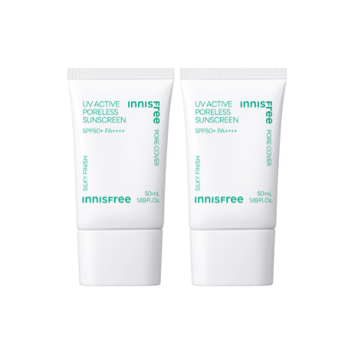 Combo 2 Kem chống nắng kiêm kem lót làm mịn lỗ chân lông INNISFREE UV Active Poreless Sunscreen SPF50+ PA++++ 50mL