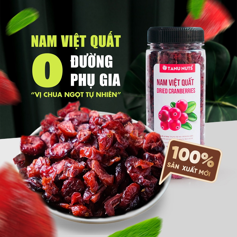 Nam việt quất sấy khô TANU NUTS, việt quất sấy nhập khẩu Mỹ không đường tốt cho người ăn kiêng