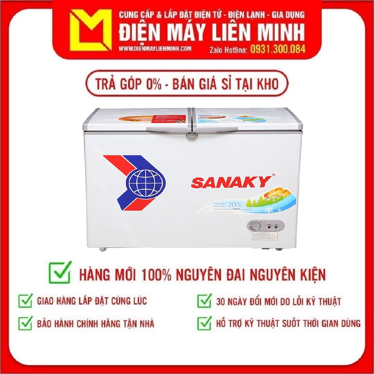 Trả góp 0% - tủ đông sanaky vh-2899a1 280 lít - miễn phí vận chuyển hcm