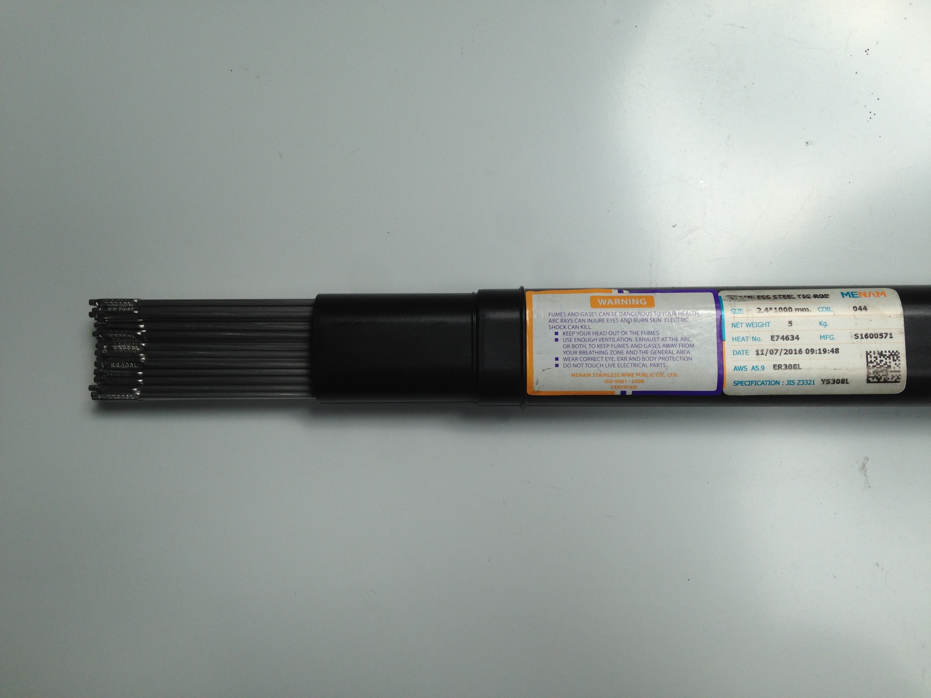 [HCM]Que hàn TIG inox 308L- 1.6mm/ 2.4mm - 5kg/hộp Menam Thái lan