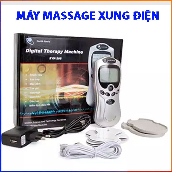 Máy mát-xa xung điện trị liệu 4 miếng dán, Máy massage xung điện 4 miếng dán - Máy massage cầm tay - Máy mát xa xung điện máy matxa mẫu mới 2022
