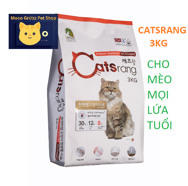 Catsrang 3Kg - Thức ăn hạt cho mèo mọi lứa tuổi