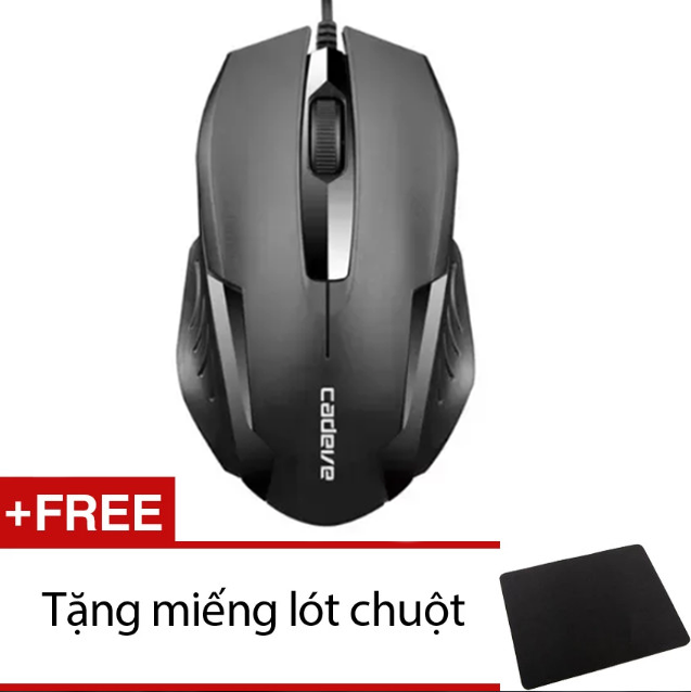 Chuột quang có dây tặng 1 tấm lót chuột. Chuột Optical dùng cho máy tính, laptop giá rẻ, kết nối qua cổng USB