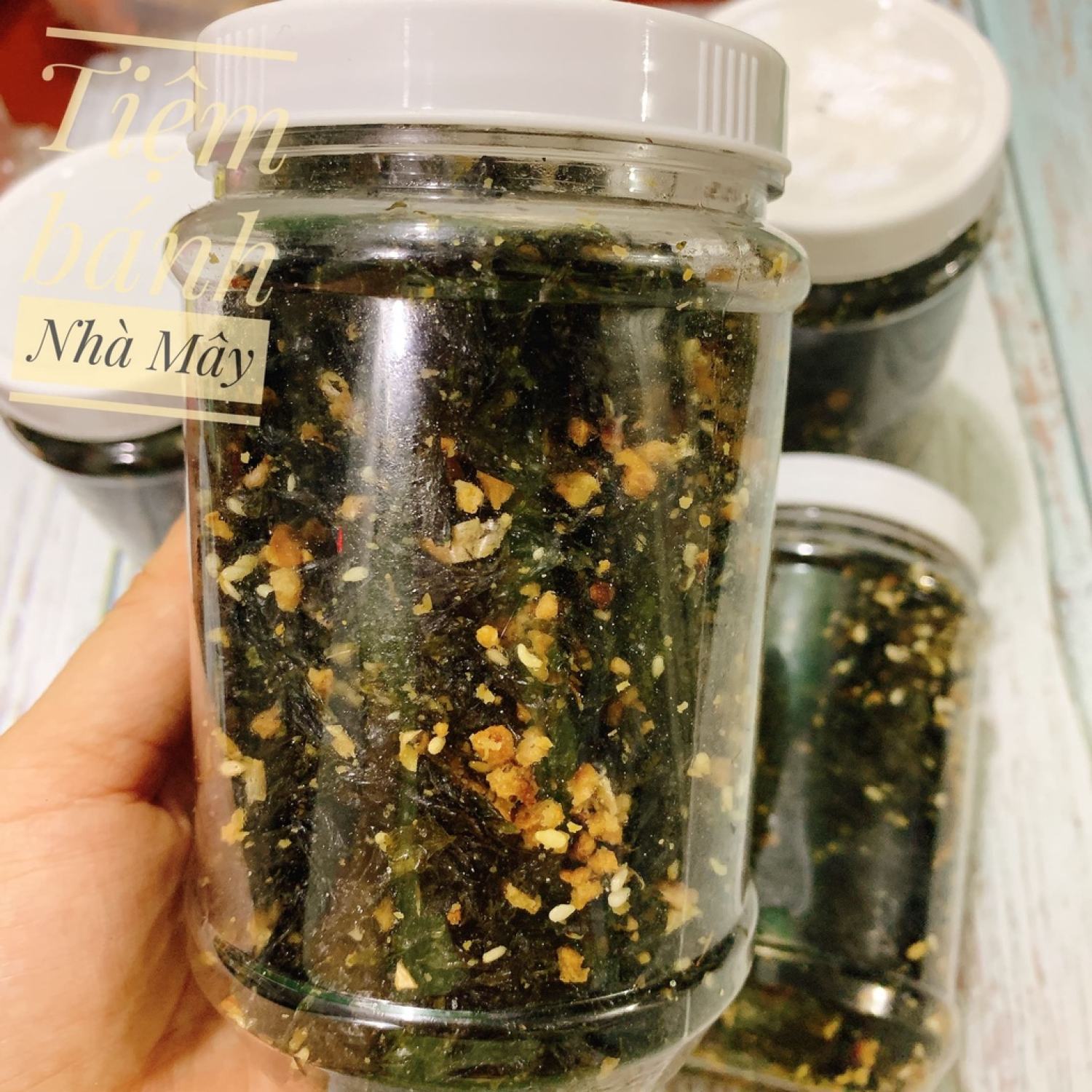 Rong biển cháy tỏi - rong biển sấy ăn liền hủ 100g