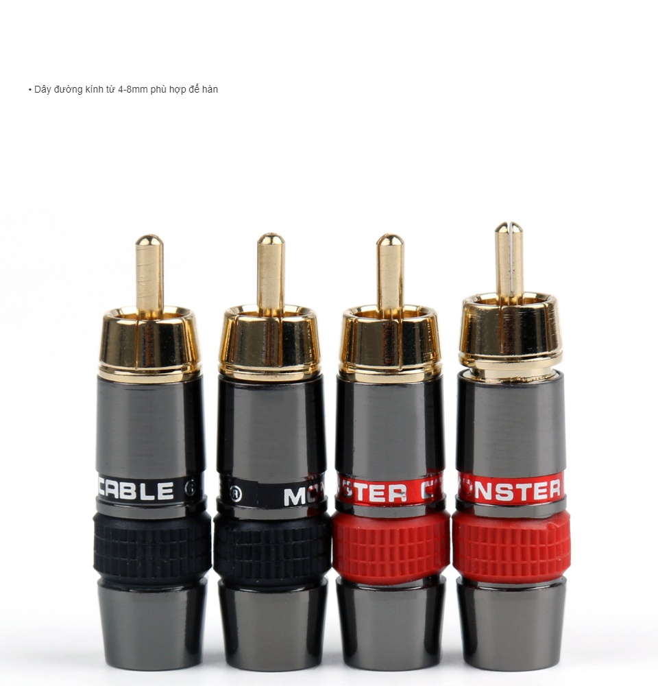 Bộ 2 Jack RCA Monster Jack AV bông sen hàn dây tín hiệu