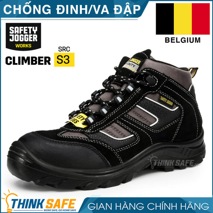Giày bảo hộ Jogger Climber S3 mũi Composite chống va đập - Giày chống đinh đế SJ Flex chống đâm xuyên, da lộn siêu bền, chống thấm nước -  Chính Hãng