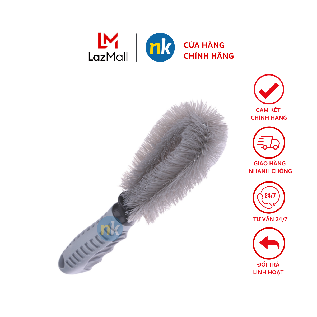 Dụng cụ cọ rửa vành mâm xe ô tô 25cm , chổi cọ rửa lazang cọ mâm xe, vành xe, lốp xe máy, bánh xe ô tô