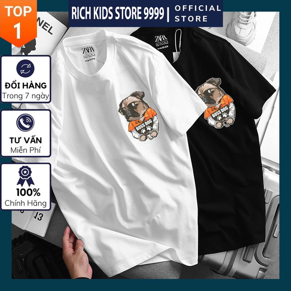 Áo thun zara chó bull mặt xệ unisex thun cotton 4 chiều