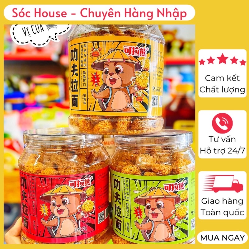 Mì tôm viên Mì tôm viên Kungfu Panda Thái Lan hot trend mì giòn rụm, cay nhẹ, vị siêu ngon