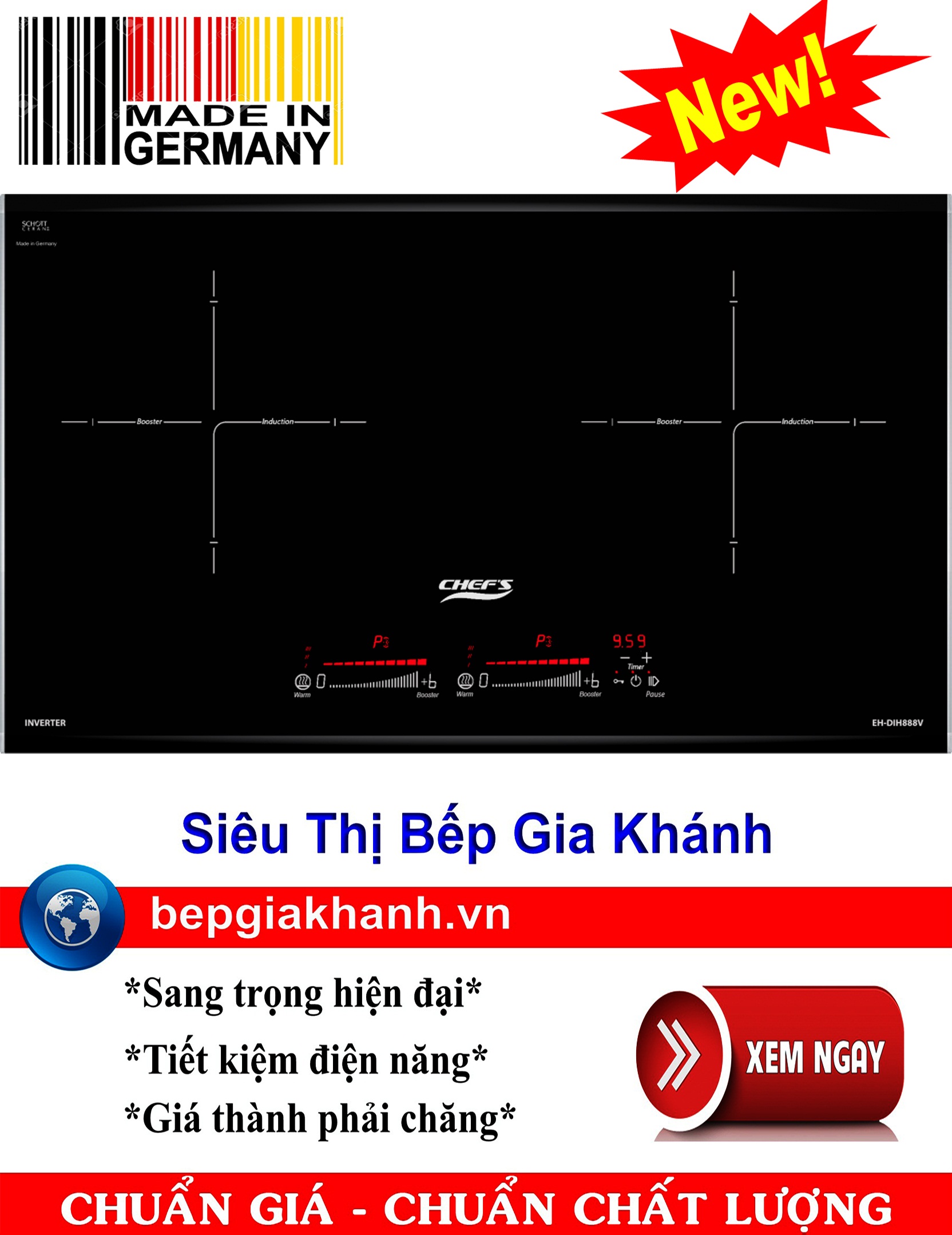 [HCM]Bếp từ đôi Chefs EH DIH888V nhập khẩu Đức bếp từ bếp điện từ bếp từ đôi bếp điện từ đôi bếp từ giá rẻ bếp điện từ giá rẻ bếp từ đơn bep tu don bep tu