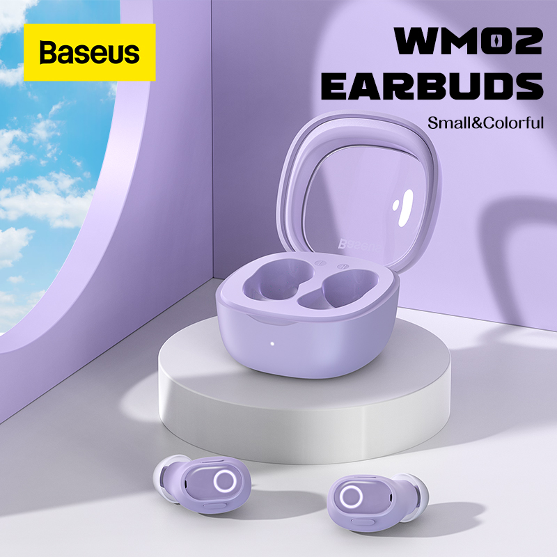 Baseus WM02 TWS Earphone Wireless Bluetooth 5.3 Earbuds For Smart Phone Support Location App Smart Touch Control Headphone For Smart Phone
