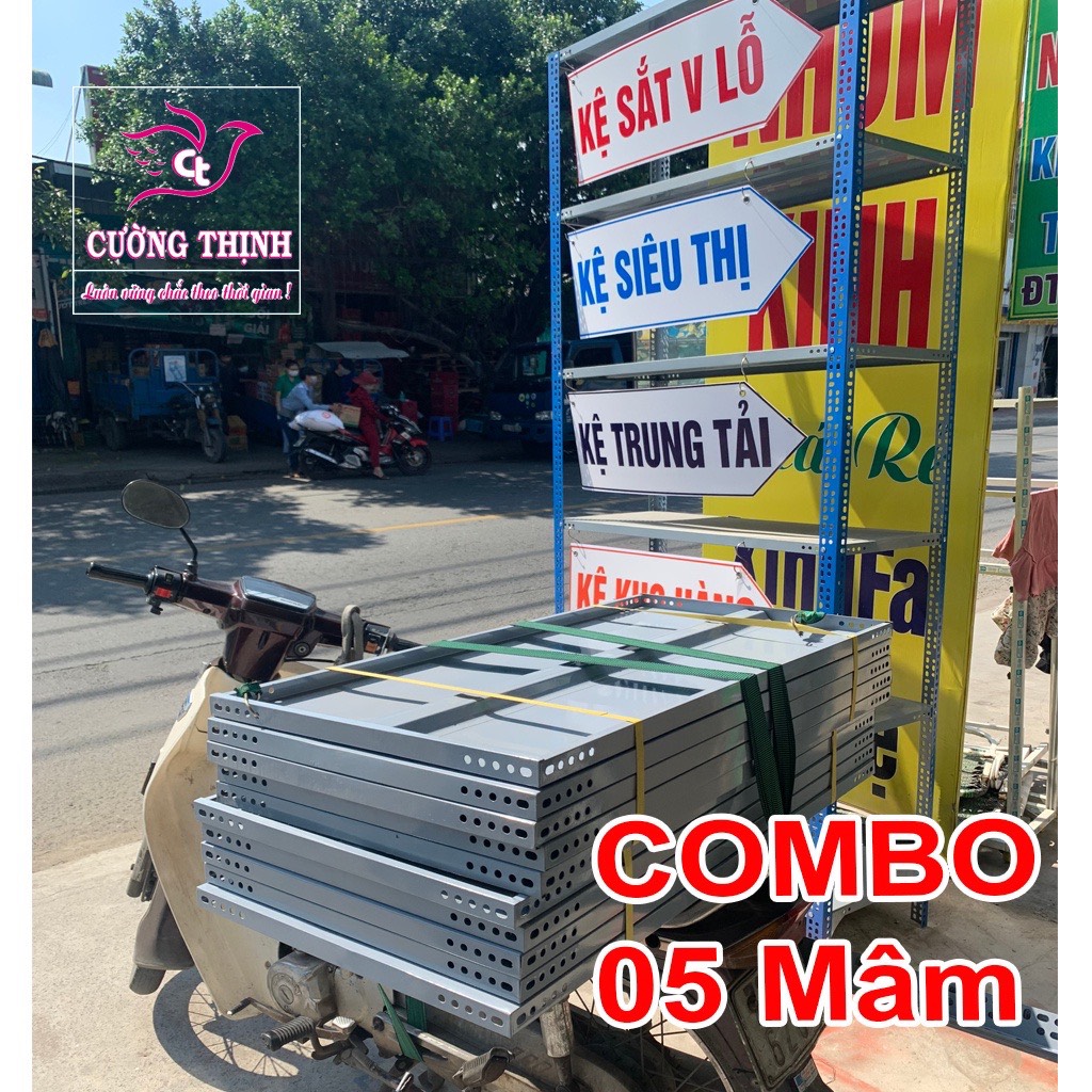 Mâm sắt v lỗ dài 120cm x rộng 40cm,30cm,50cm và 60cm, kệ sắt v lỗ, kệ đa năng, kệ chứa đồ gia đình