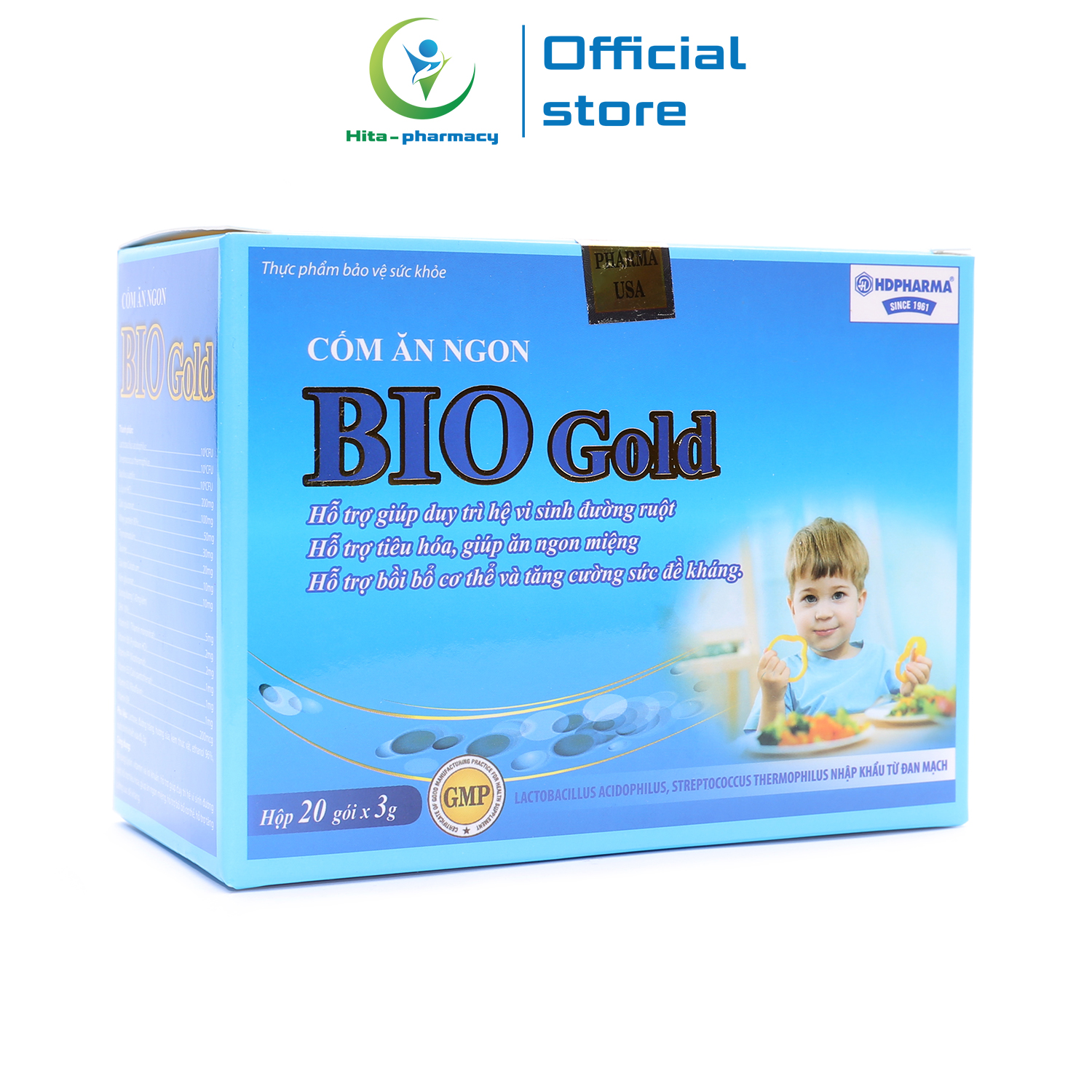 Cốm ăn ngon Bio Gold giúp bé ăn ngon miệng, tiêu hóa tốt, tăng cường sức đề kháng - Hộp 20 gói