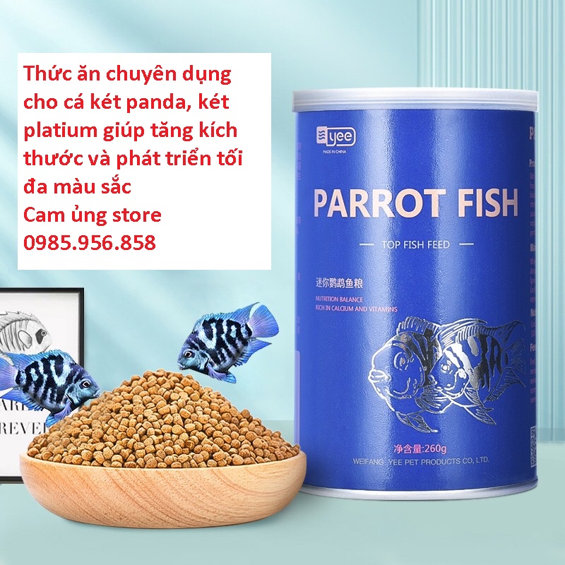 cám cá két chuyên dụng hộp 200ml 100g hạt 1.5mm- thức ăn cho cá két panda, platium siêu đạm hỗ trợ p