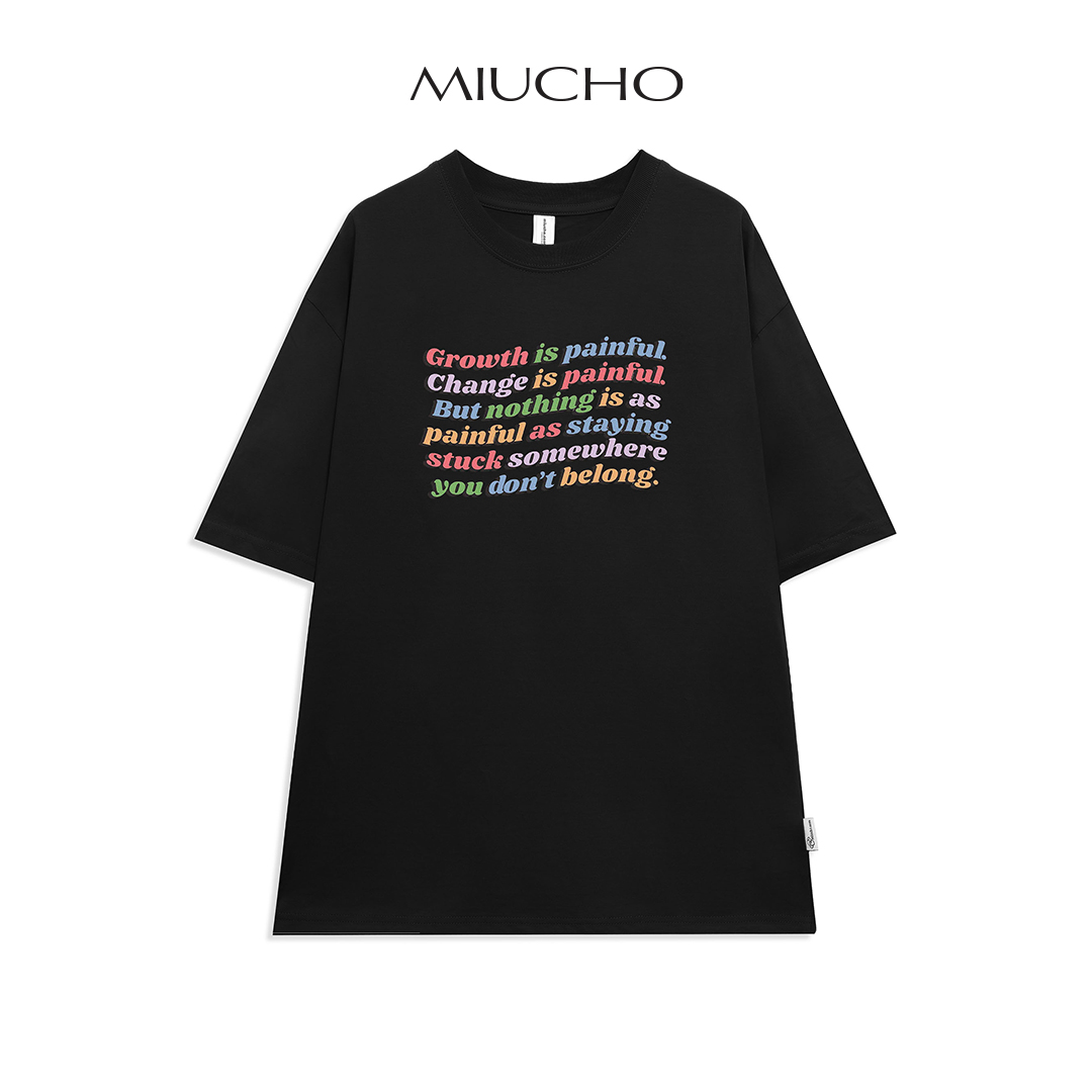 Áo thun nữ form rộng tay lỡ unisex đẹp, áo thun nữ form rộng tay lỡ unisex cotton hàn quốc AT003 Miucho basic tee