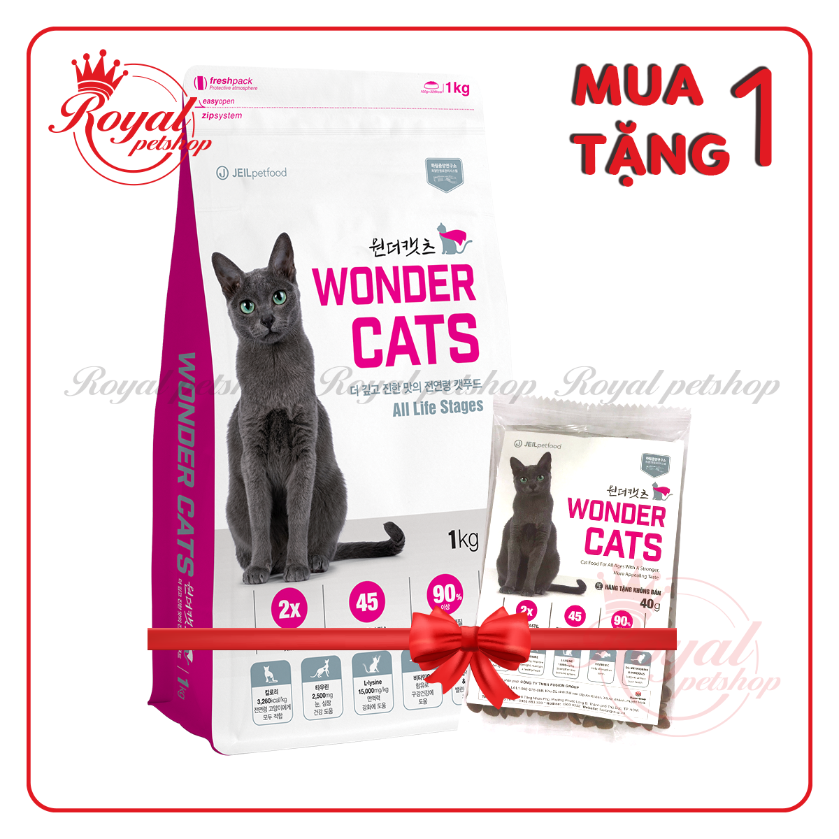 Wonder Cats - Thức ăn hạt cho mèo mọi lứa tuổi nhập khẩu Hàn Quốc