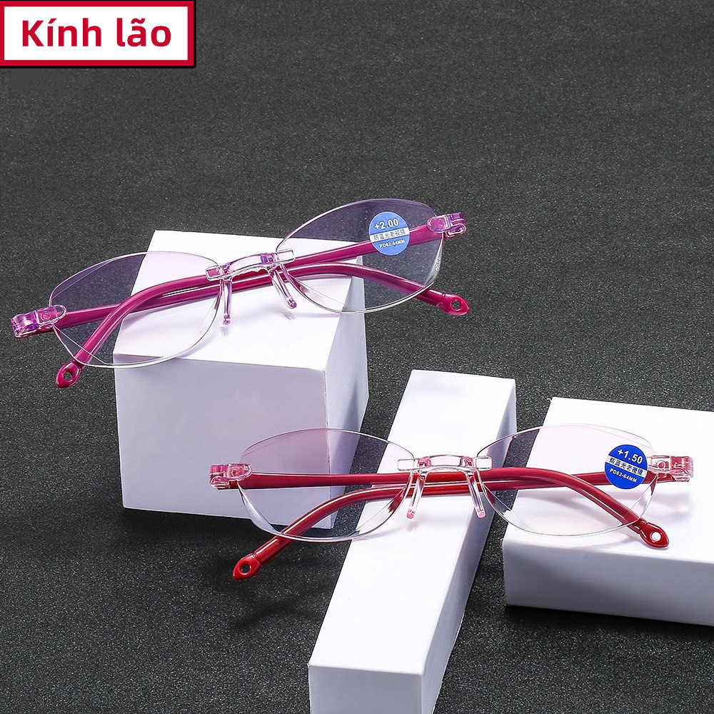 Kính lão thời trang nữ, tròng cắt cạnh , gọng dẻo bền đẹp màu hồng, sang chảnh mã T805 2 màu tím và hồng