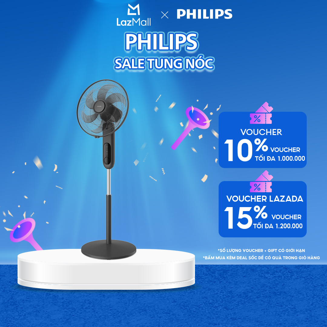 Quạt Đứng Philips CX1520/01 (6 cánh,3 chế độ và điều khiển từ xa)- 47W - Tiết Kiệm Năng Lượng, yên tĩnh - Hàng Chính Hãng