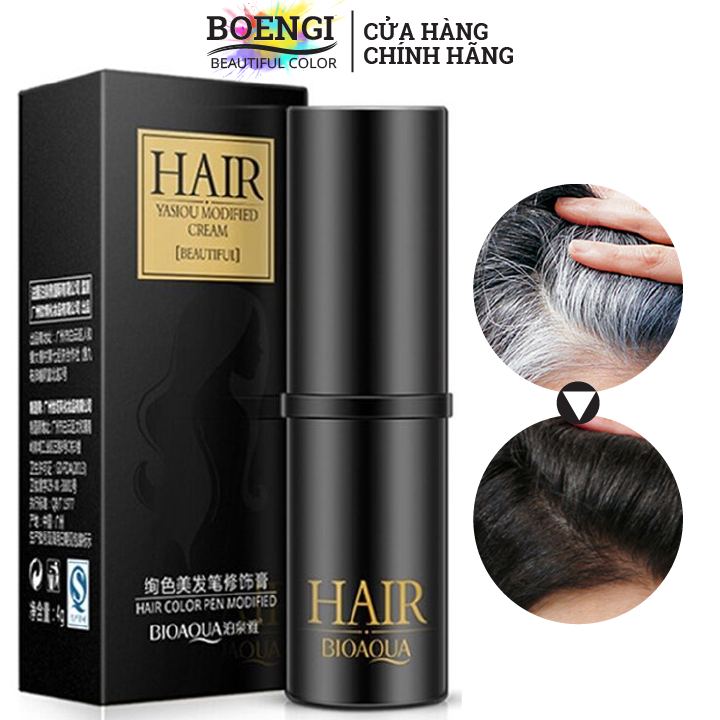 Son Nhuộm Phủ Che Tóc Bạc Thành Đen Bền Màu BIOAQUA Hair Stick Chính Hãng,Che Chân Tóc Bạc Tạm Thời Thỏi Sáp - XUVI SHOP (Đen, Đen Đậm, Nâu, Nâu Đen, Nâu Đậm)