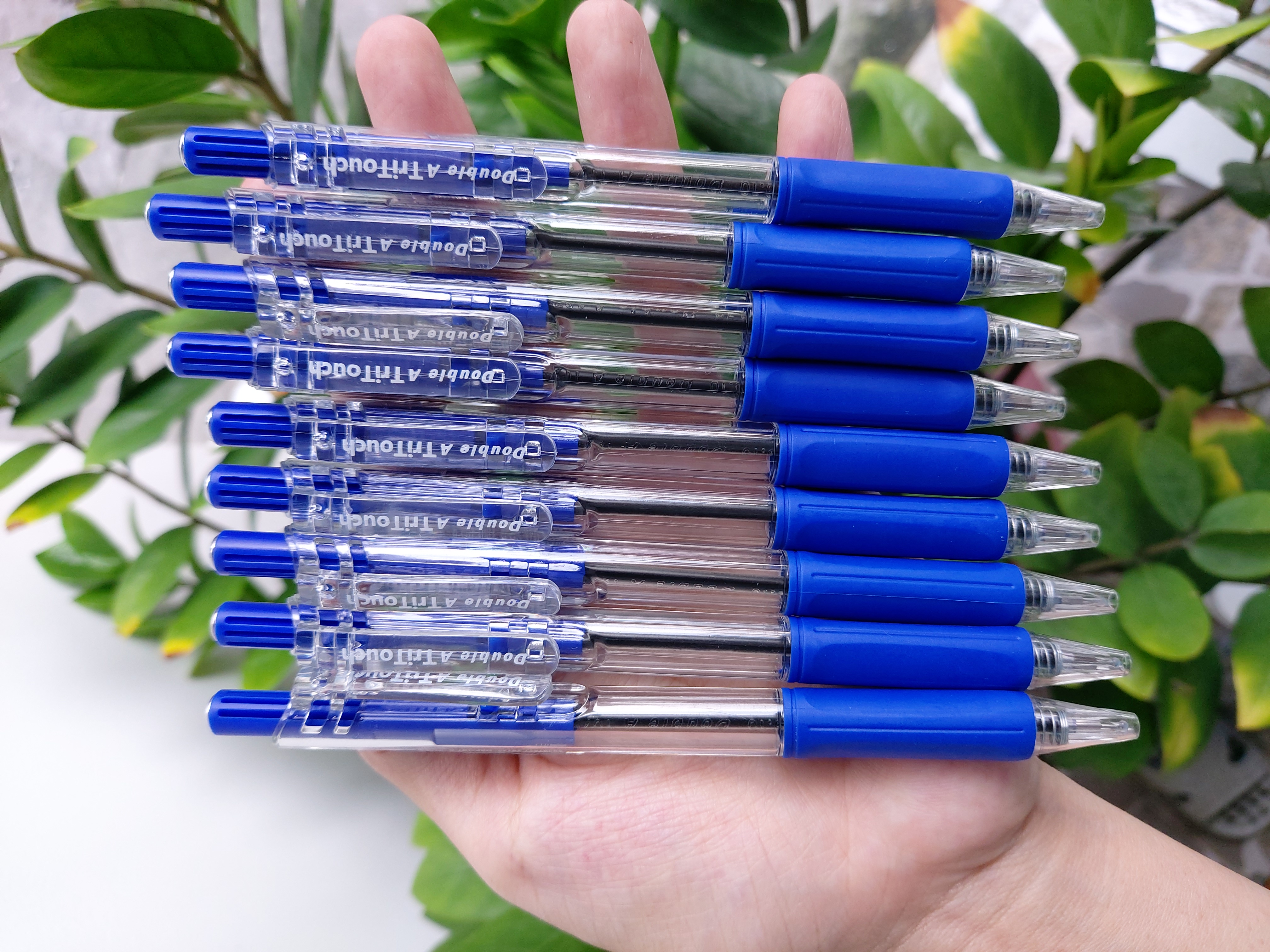 [HCM]Hộp 12 cây  Bút Bi mực xanh Double A Tritouch DBP-107 0.7mm chính hãng