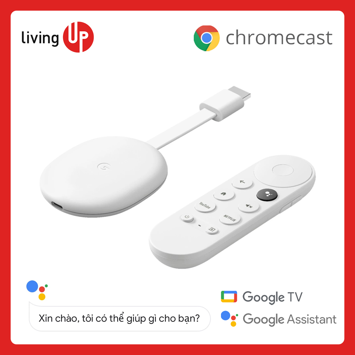 Google chromecast with google tv, 4k hdr, ra lệnh tiếng việt