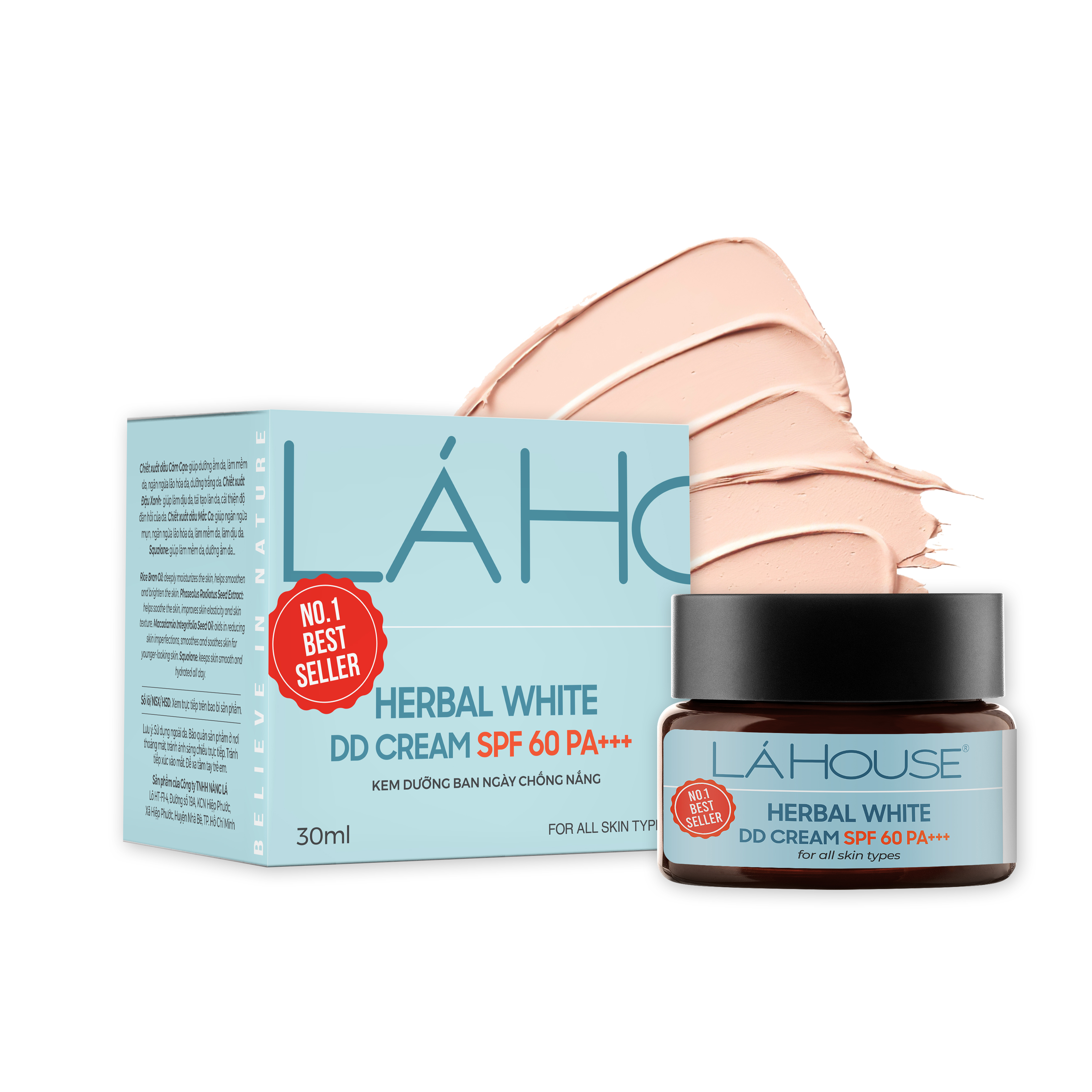 Kem dưỡng ngày trắng da, làm sáng da,làm mờ dấu hiệu lão hóa da Lá House Herbal White DD Cream SPF 60PA+++ 30ml