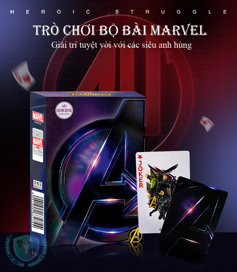 Bộ bài tú lơ khơ hình các siêu anh hùng Marvel nổi tiếng dành cho các fan Avengers