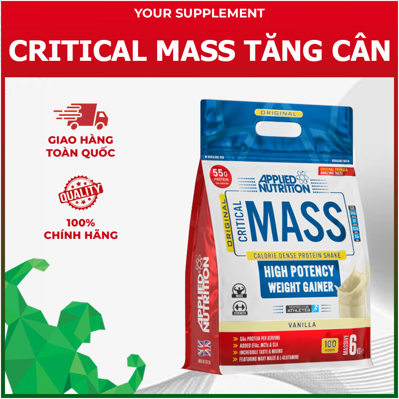 Sữa Tăng Cân ORIGINAL CRITICAL MASS Applied Nutrition 6KG  25 servings