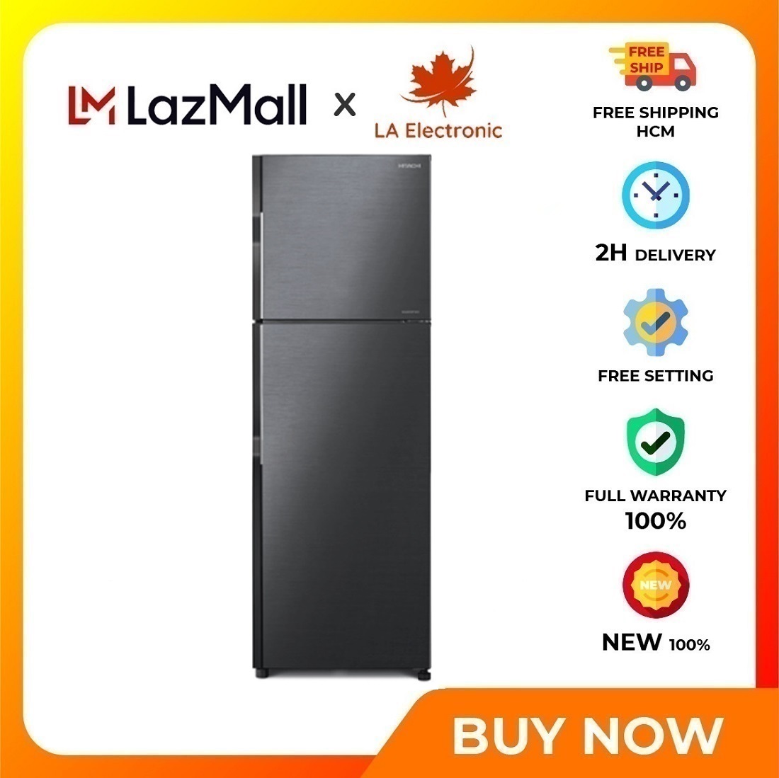 Hitachi Inverter refrigerator 230 liters R-H230PGV7 - Free shipping HCM - Nino Titanium filter absorbs, eliminates odors, antibacterial Door cushion anti-mildew