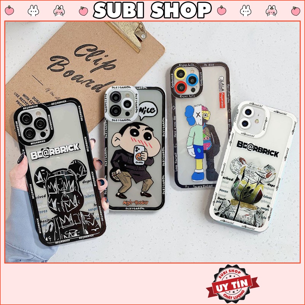 Ốp lưng iphone cạnh vuông bảo vệ camera viền nổi kaws face 6/6plus/6s/6splus/7/7plus/8/8plus/x/xs/11/12/promax