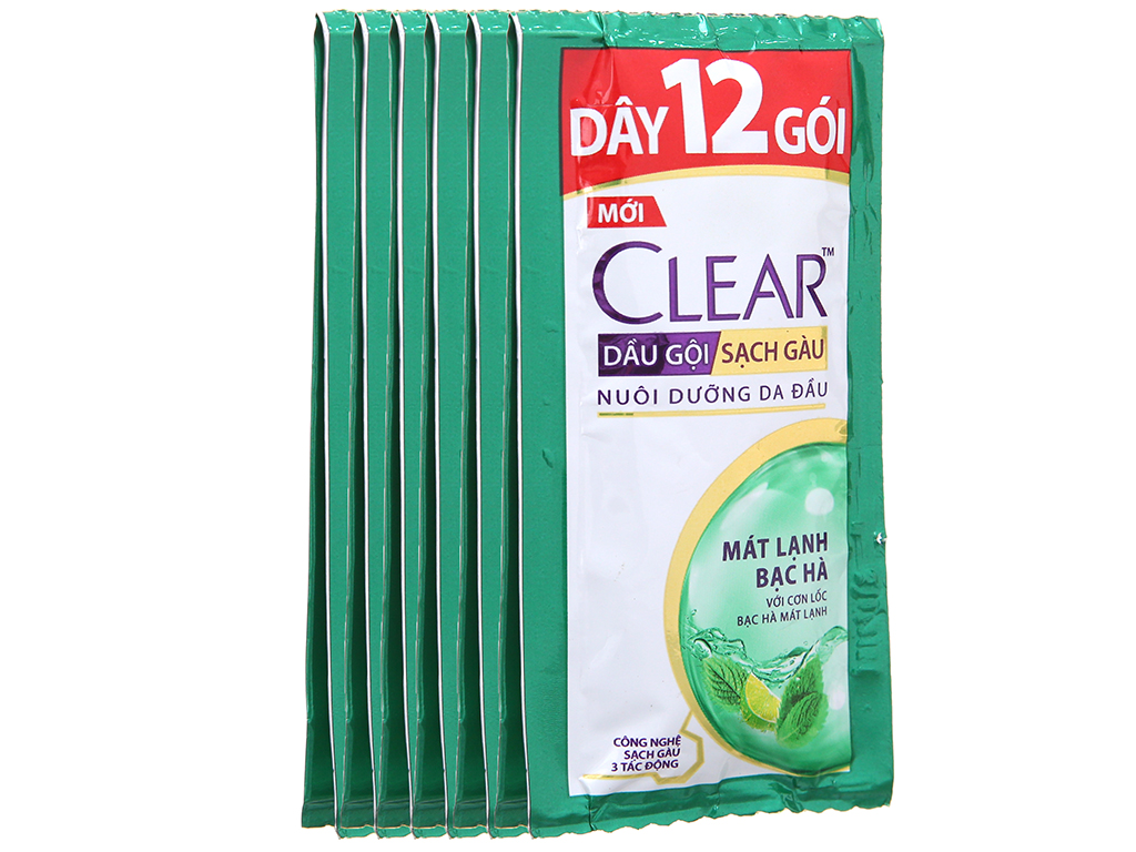 [HCM]Combo 50 gói -  Dầu gội sạch gàu Clear mát lạnh bạc hà 5.8mlx50 gói