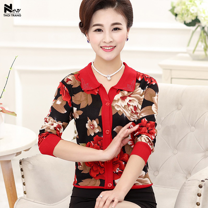 Áo thun len trung niên form rộng - new thoi trang