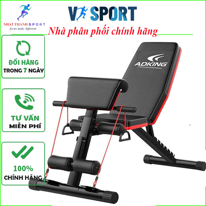 ghế tập tạ đa năng tại nhà gấp gọn ADKING, máy tập tạ tại nhà đa năng