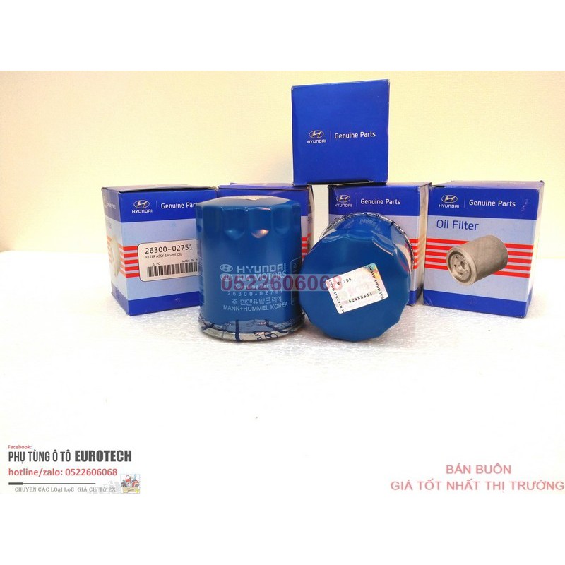 Lọc nhớt (lọc dầu ) hãng HD HD i10 / Accent / Getz / EON / K.I.A Morning / Rio - mã 26300-02751