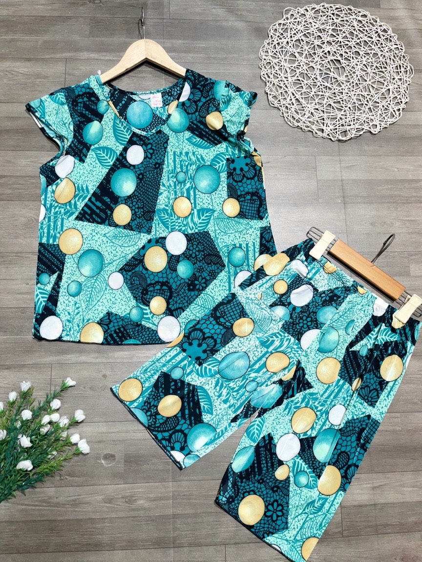 Combo 5 bộ đồ lửng trung niên bi tròn. free size 60kg