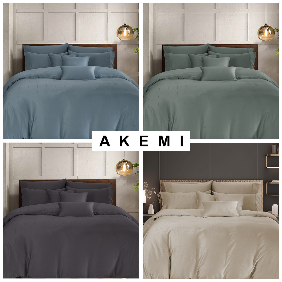 Bộ ga và Vỏ gối Akemi Tencel Modal Earnest Celly và Marge collection, gồm 5 món (King / Queen)