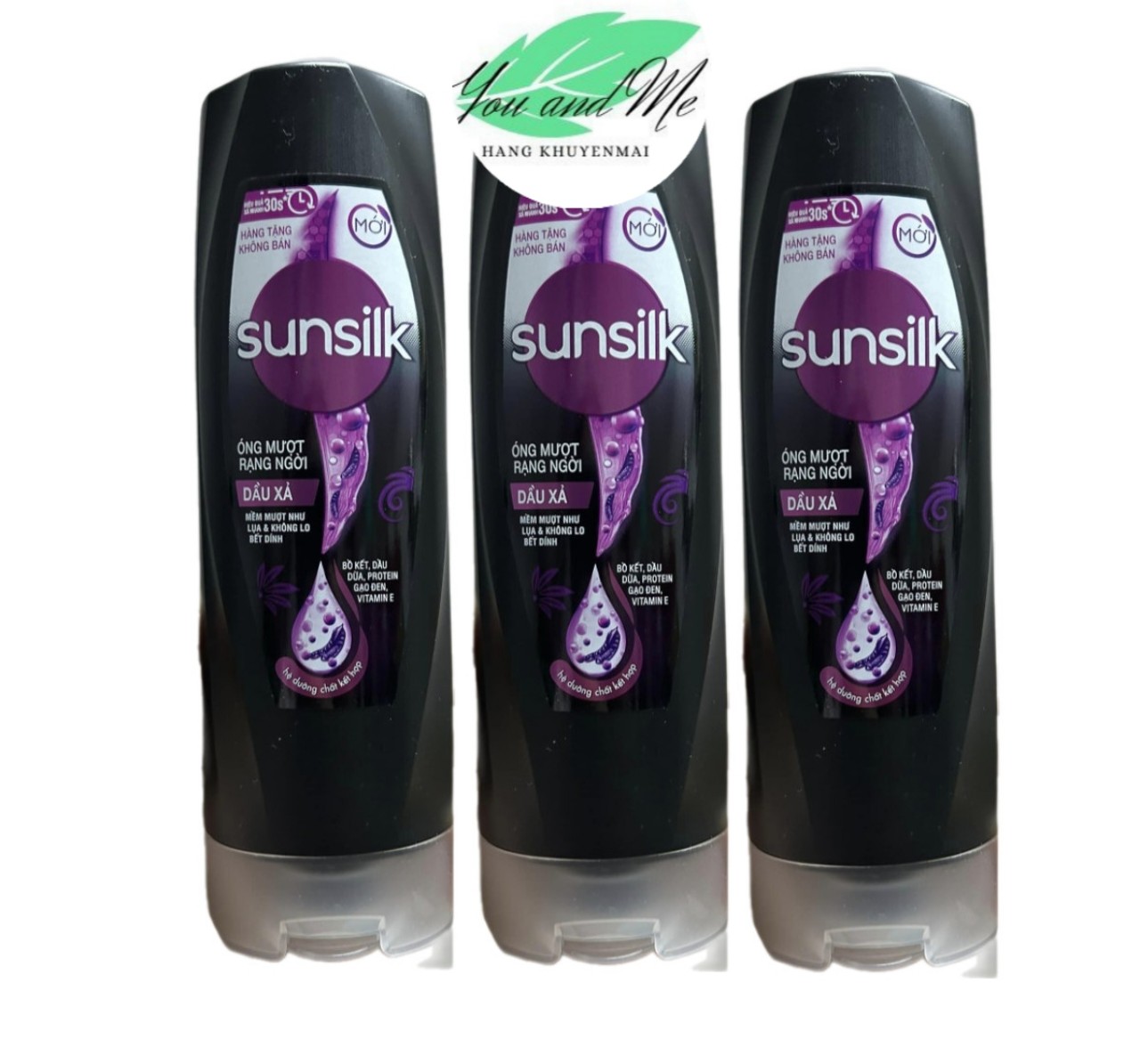 [Combo 3 chaix140g] Dầu Xả SunSilk Óng Ả Rạng Ngời (hàng khuyến mãi tách sét)