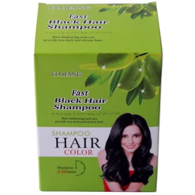 DẦU GỘI NHUỘM ĐEN TÓC BLACK HAIR SHAMPOO YLOFANG (HỘP 10 GÓI)