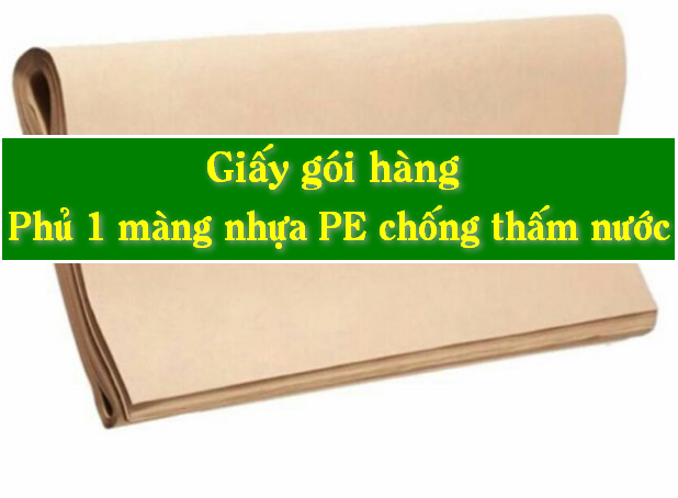 20 tờ giấy giá rẻ kraft gói hàng chống thấm nước, phủ 1 màng nhựa PE dẻo size 1m x 0.7m