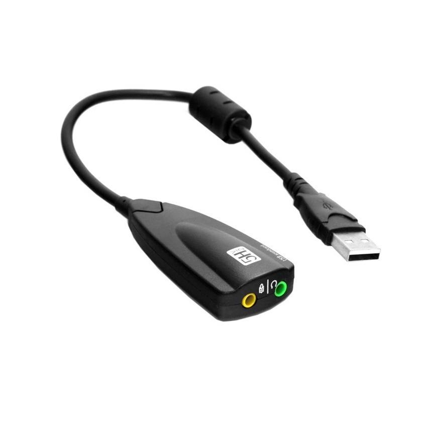 Usb sound card cao cấp 5hv2 7.1 - dây chia mic và loa từ cổng usb